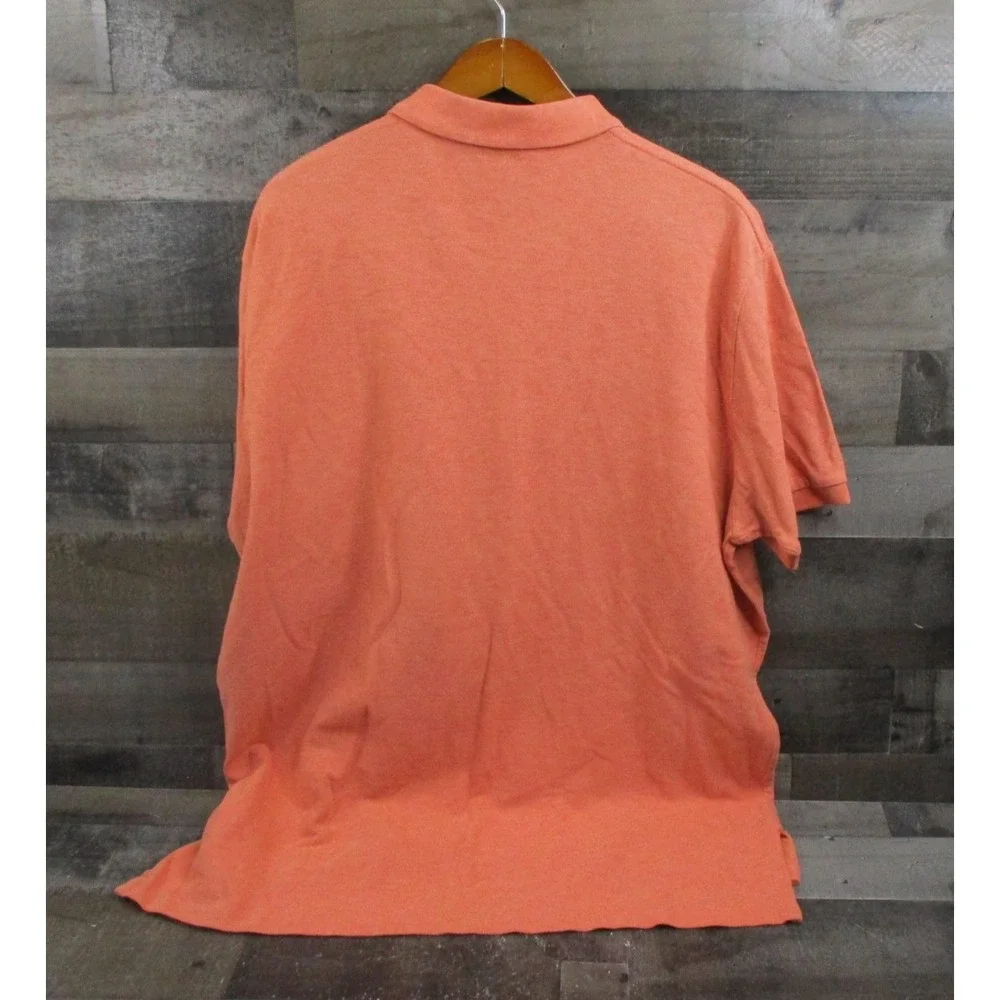 `Ralph Lauren Polo Shirt Mens 2XL Orange Classic Fit Short Sleeve Cotton Golf